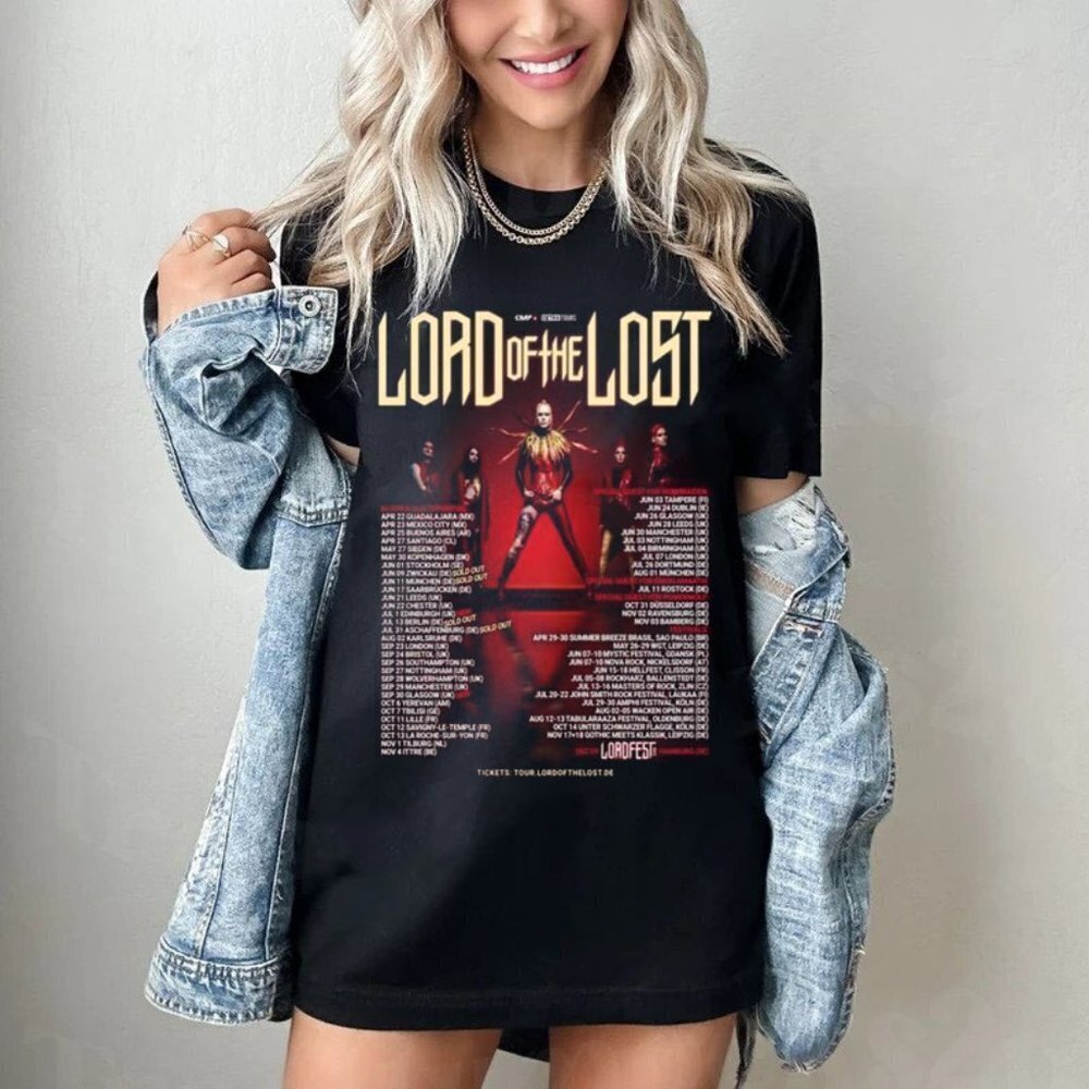 Lord Of The Lost Tour Tshirt Gothic Rock Industrial Rock Band Fan Tee